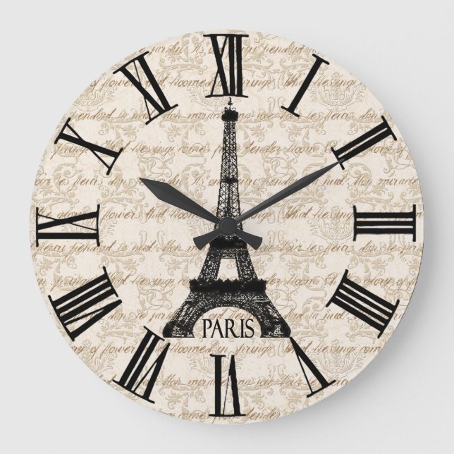 Parisian Script Wall Clock (Front)