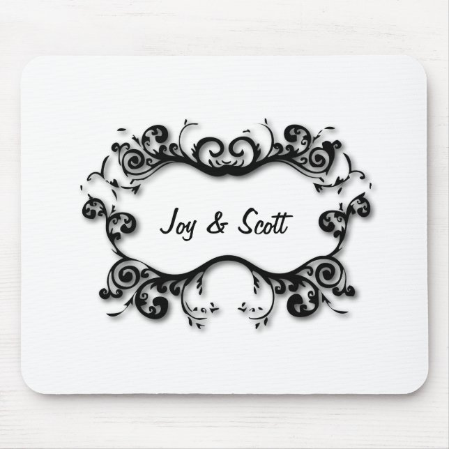 Parisian Scrolls Your Text Mouse Mat (Front)