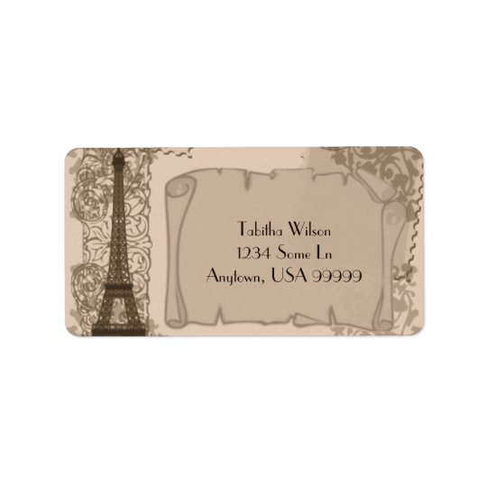 Parisian Sepia Address Label