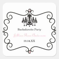 Parisian Themed Bachelorette Party- Square Sticker