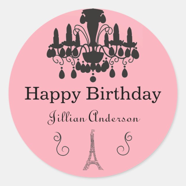 Parisian Themed - Circle Sticker (Front)