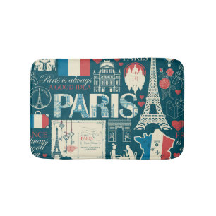 Parisian Vintage: French Republic Elegance Bath Mat