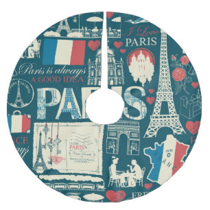 Parisian Vintage: French Republic Elegance Brushed Polyester Tree Skirt