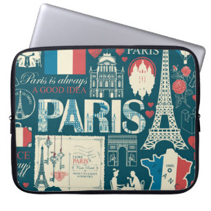 Parisian Vintage: French Republic Elegance Laptop Sleeve