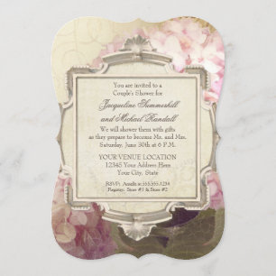 Parisian Vintage Hydrangea Manor Couples Shower Invitation