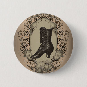 Parisian Vintage Victorian shoe retro fashionista 6 Cm Round Badge