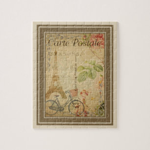 Parisian Vintage With Eiffel Tower Jigsaw Puzzle