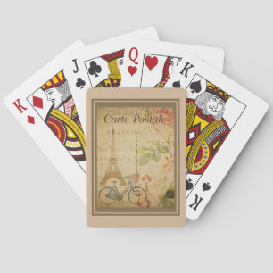 Parisian Vintage With Eiffel Tower Playing Cards
