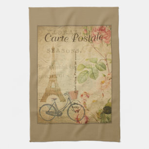 Parisian Vintage With Eiffel Tower Tea Towel