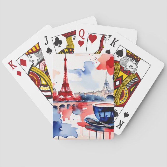 Parisian Watercolor Playing Cards (Back)
