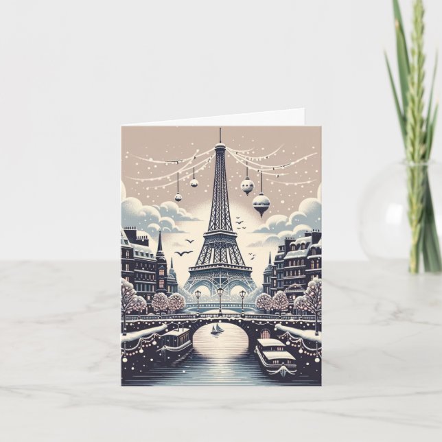 Parisian Winter Elegance - Christmas in the City Card (Front)