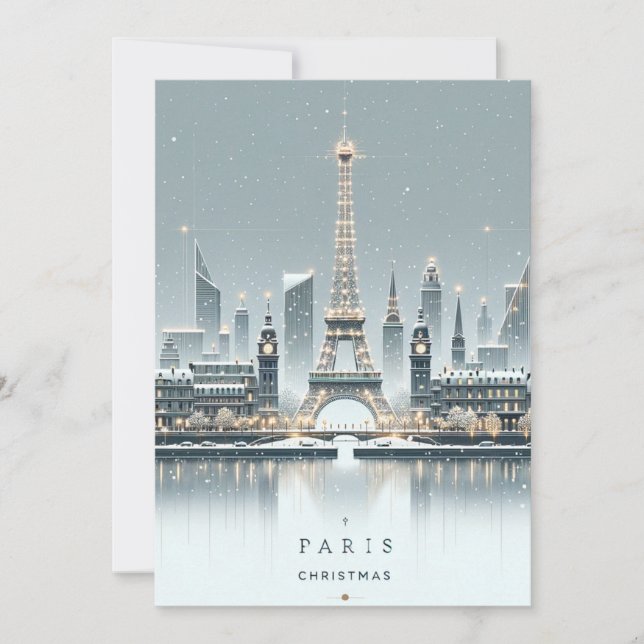 Parisian Winter Elegance - Christmas in the City Holiday Card (Front)