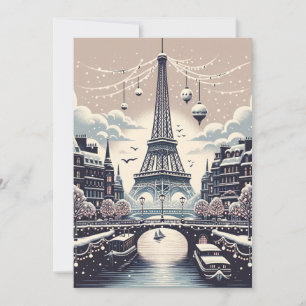 Parisian Winter Elegance - Christmas in the City Holiday Card