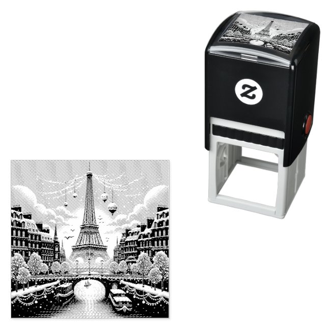 Parisian Winter Elegance - Christmas in the City Self-inking Stamp (In Situ)