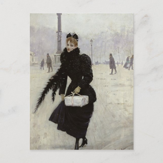 Parisian woman in the Place de la Concorde Postcard (Front)