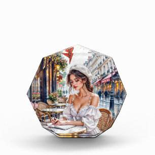 Parisian Women Elegance: Paris Café Street Vibes Photo Block