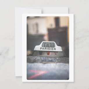Parisien Taxi in the Rain Postcard