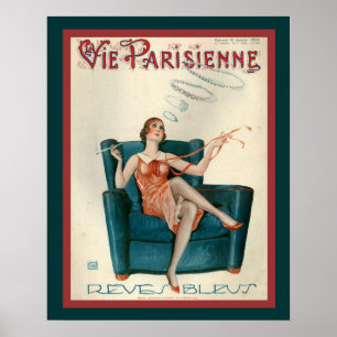 Parisienne Art Deco "Smoke Rings" 1929 Print