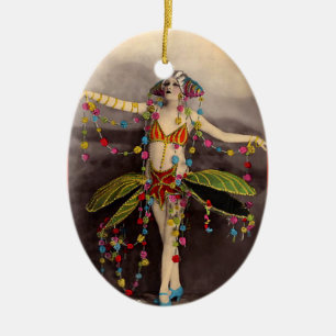 Parisienne Casino Dancer Ceramic Tree Decoration