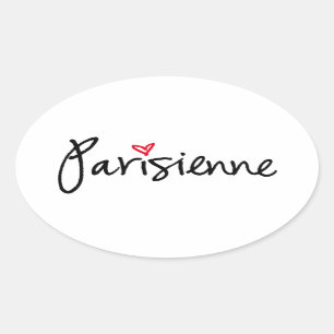 Parisienne, Parisian girl Oval Sticker