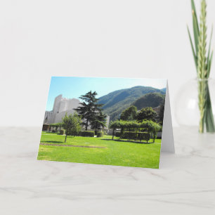Park and mountain at Bolzano in Italy Holiday Card