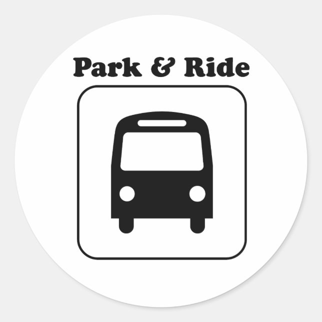 Park and ride classic round sticker (Front)