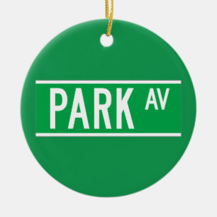 Park Av., New York Street Sign Ceramic Tree Decoration