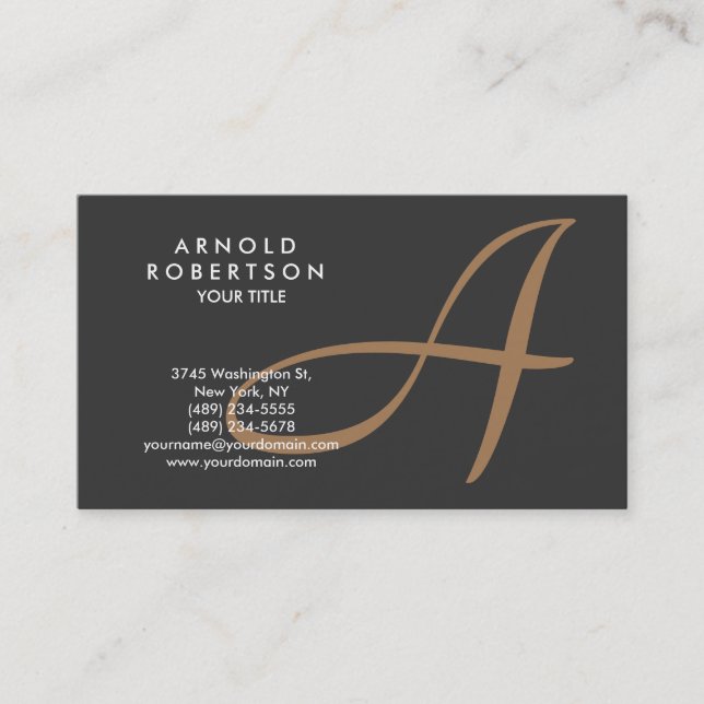 Park Avenue Trendy Professional Business Card (Front)