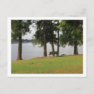 Park Bench at Lake Meridian Postcard