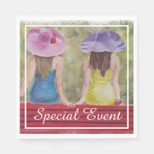 PARK BENCH GIRLFRIENDS PARTY NAPKIN
