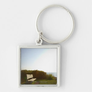 Park bench overlooking Atlantic Ocean Key Ring