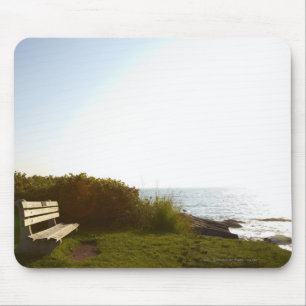 Park bench overlooking Atlantic Ocean Mouse Mat