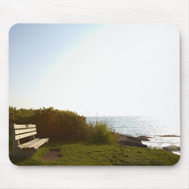 Park bench overlooking Atlantic Ocean Mouse Mat (Front)