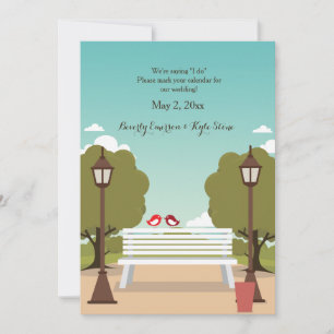 Park Bench Save the Date Announcement