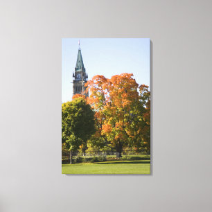 Park beside the Parliment Building in Ottawa, Canvas Print