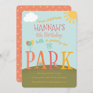 Park Birthday Party Invitation   Playground Party