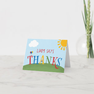 Park Birthday Party Thank You Playground Party Card