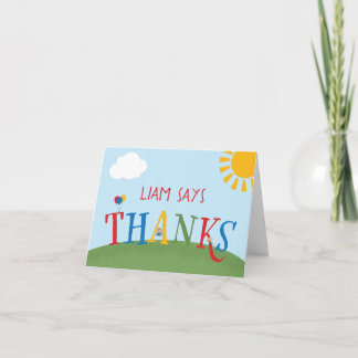 Park Birthday Party Thank You | Playground Party Card