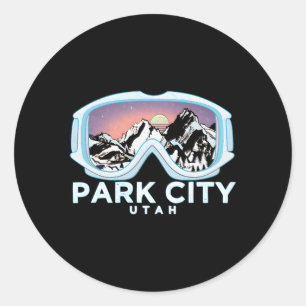 Park City Ski Park City Ut Skiing Snow Classic Round Sticker