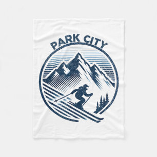 Park city ski resort winter skiing utah fleece blanket