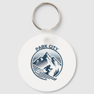 Park City Ski Resort Winter Skiing Utah Key Ring