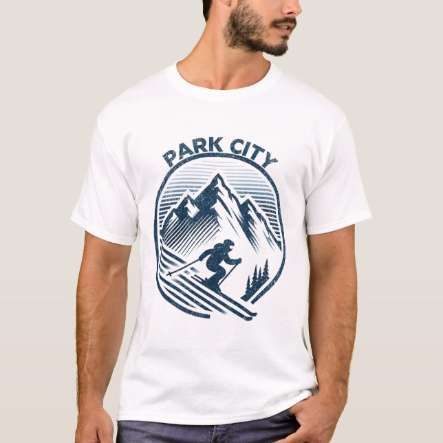 Park City Ski Resort Winter Skiing Utah  T-Shirt (Front)