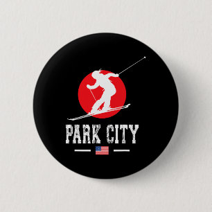 Park City Usa Ski Resort Rocky Mountains American  6 Cm Round Badge