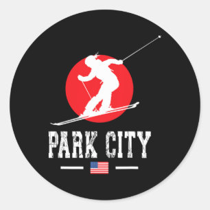 Park City Usa Ski Resort Rocky Mountains American  Classic Round Sticker