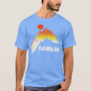Park City Utah 70s80s Retro Souvenir Style Skiing T-Shirt