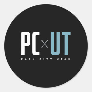 Park City Utah Graphic Ski  Classic Round Sticker
