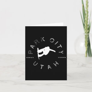 Park City Utah Graphic Vintage Retro Snowboarding Card