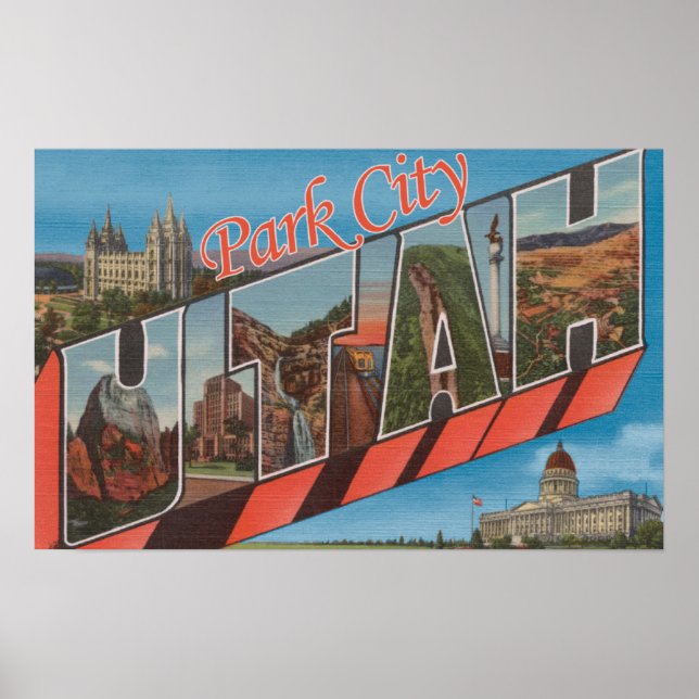 Park City, Utah - Large Letter Scenes Poster (Front)