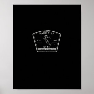 Park City Utah Long Sleeve Snow Skiing S  Poster