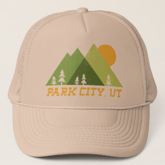 park city utah modern mountains trucker hat